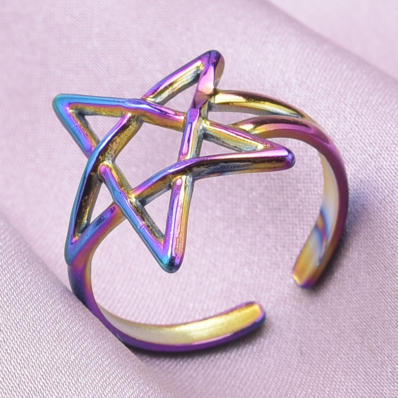 Wholesale Modern Style Star Stainless Steel Plating Open Rings display picture 8