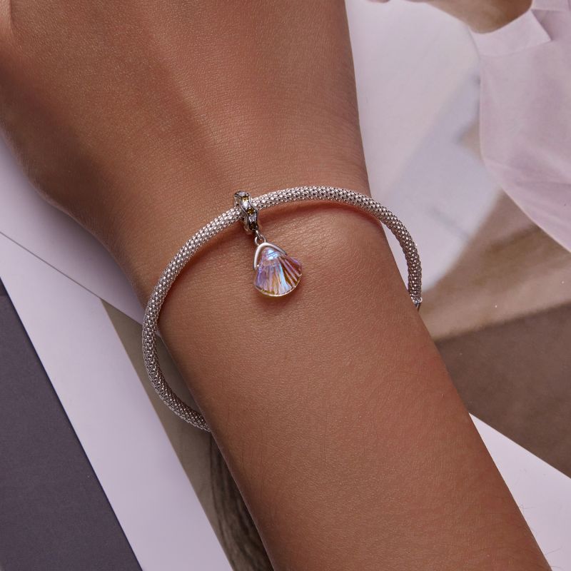 Casual Shiny Ocean Shell Sterling Silver Inlay Zircon Jewelry Accessories display picture 13