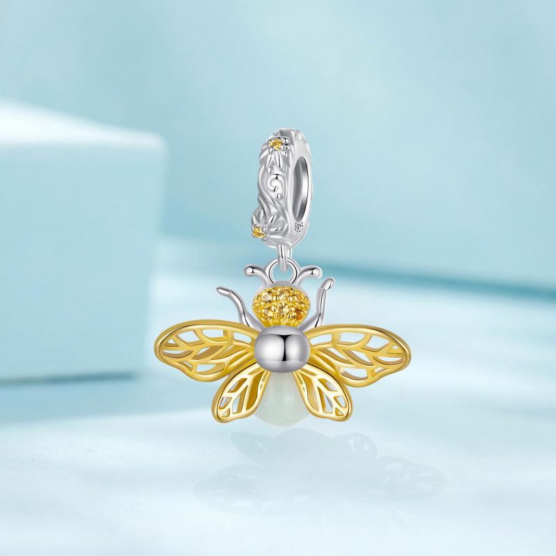 Casual Shiny Bee Sterling Silver Inlay Zircon Jewelry Accessories display picture 34