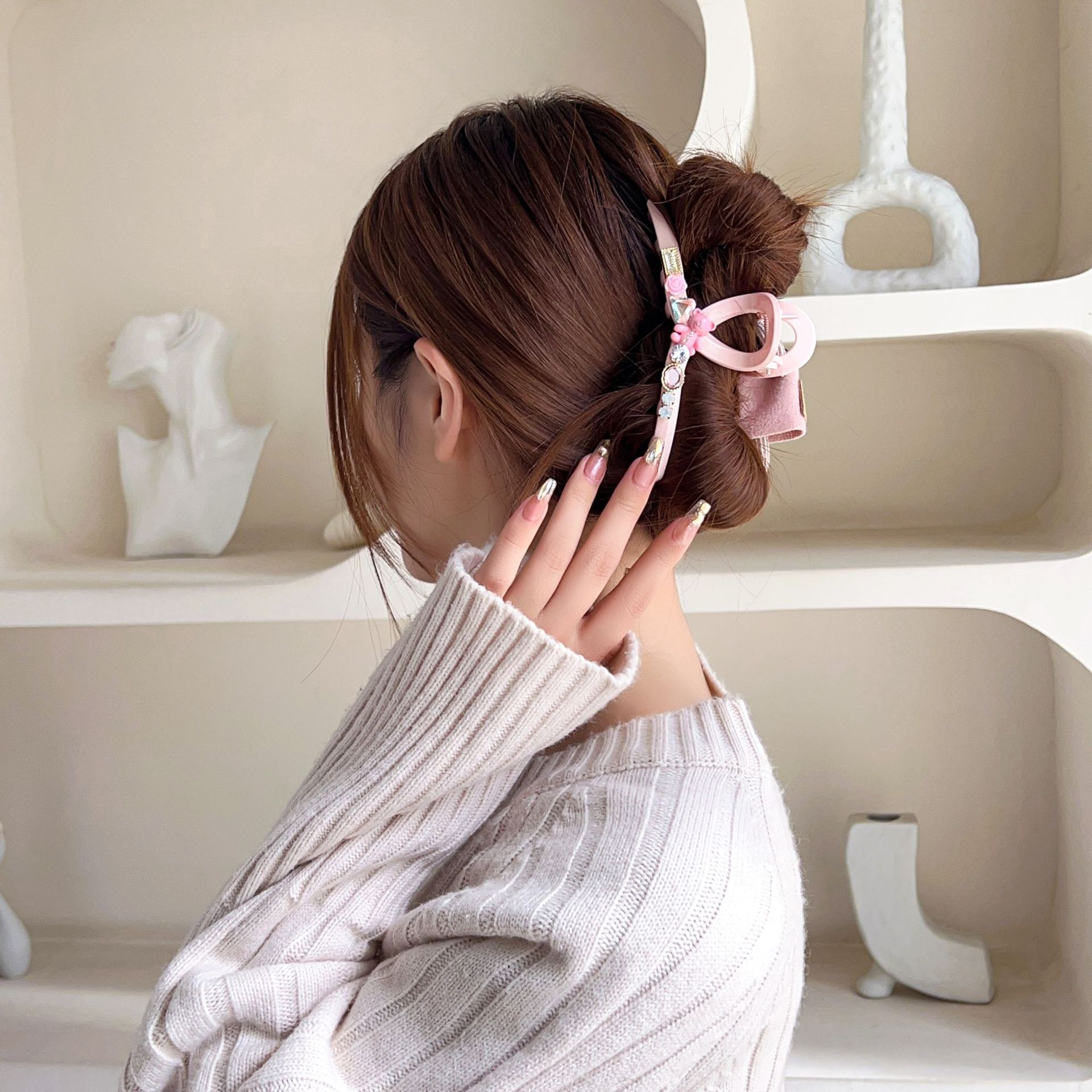 Princess Cute Rabbit Plastic Cloth Inlay Rhinestones Hair Claws display picture 5