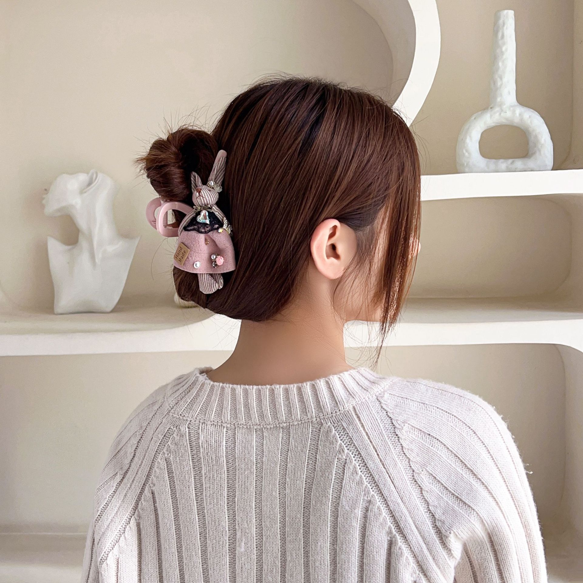 Princess Cute Rabbit Plastic Cloth Inlay Rhinestones Hair Claws display picture 7
