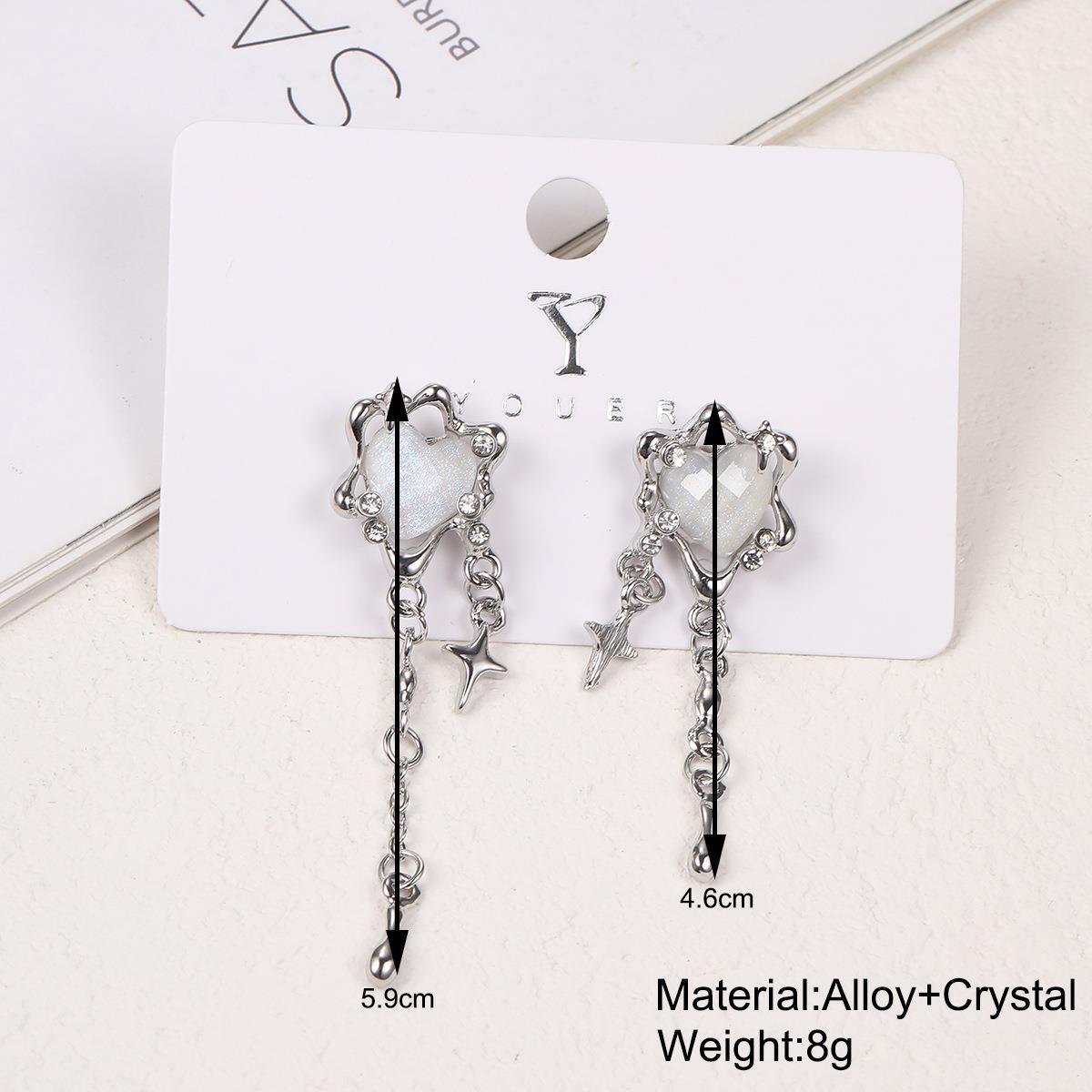 Wholesale Jewelry Ig Style Sweet Heart Shape Alloy Artificial Gemstones Inlay Drop Earrings display picture 3