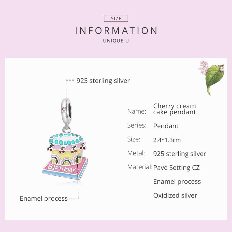 Casual Shiny Food Cake Sterling Silver Inlay Zircon Jewelry Accessories display picture 7