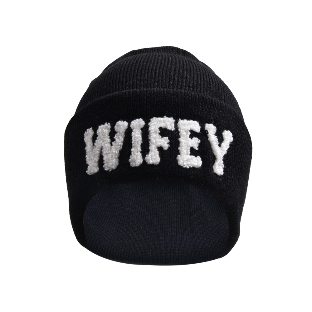 امرأة تطريز رياضات رسالة تطريز إفيلس قبعة من الصوف display picture 3