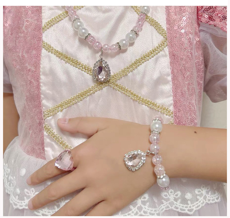 Prinzessin Süß Wassertropfen Künstlicher Kristall Kinder Armbänder Halskette display picture 1