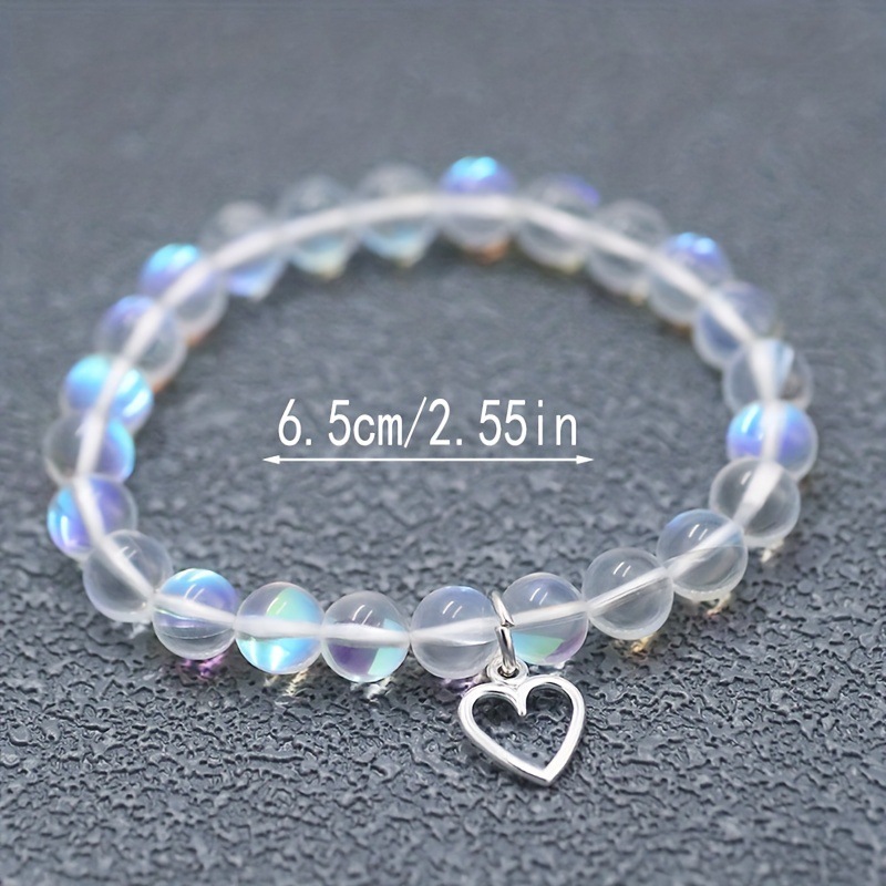 Simple Style Round Heart Shape Glass Glass Beaded Women's Bracelets display picture 1