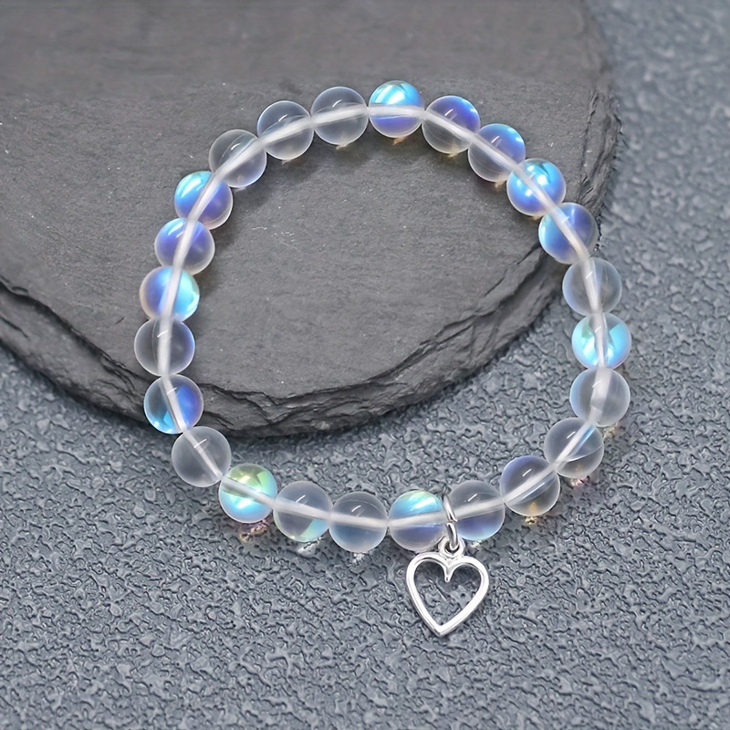 Simple Style Round Heart Shape Glass Glass Beaded Women's Bracelets display picture 2