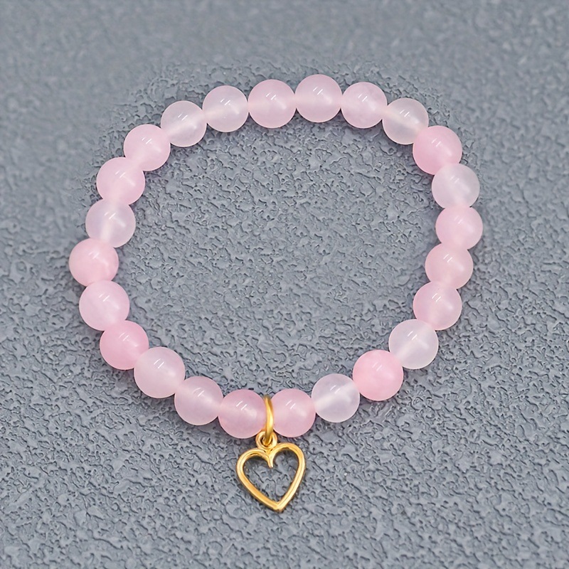 Simple Style Round Heart Shape Glass Glass Beaded Women's Bracelets display picture 5