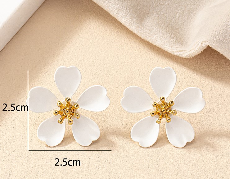 1 Pair Commute Flower Spray Paint Alloy Alloy Ear Studs display picture 15