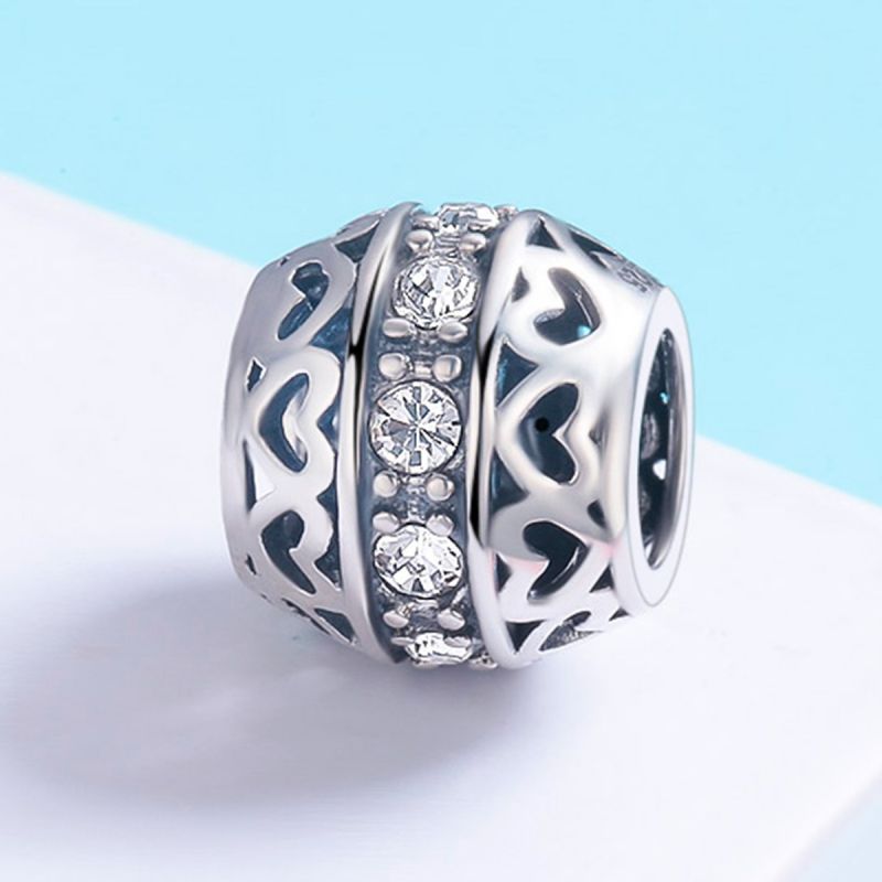 Casual Shiny Heart Shape Sterling Silver Inlay Zircon Jewelry Accessories display picture 10