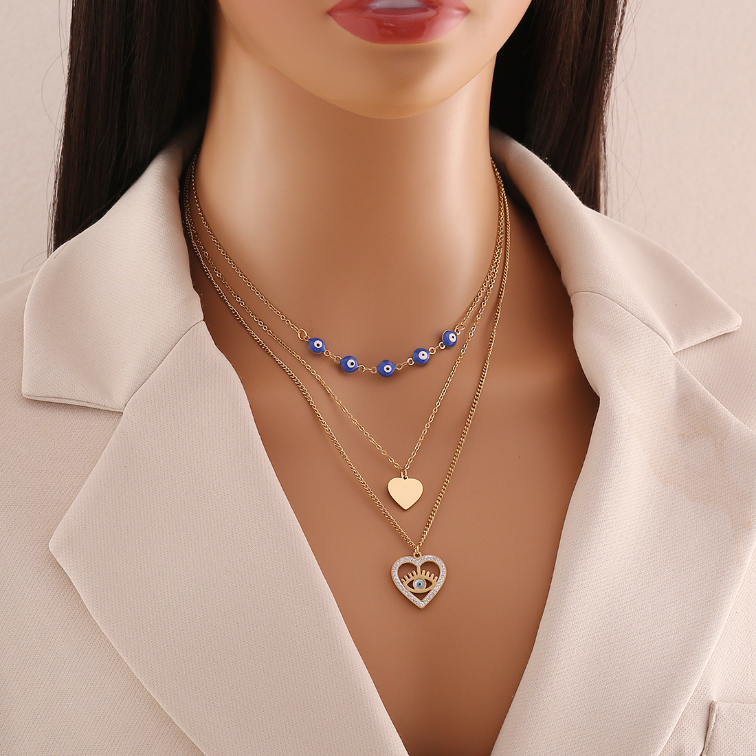 Wholesale Commute Heart Shape Stainless Steel Plating 18K Gold Plated Pendant Necklace display picture 4