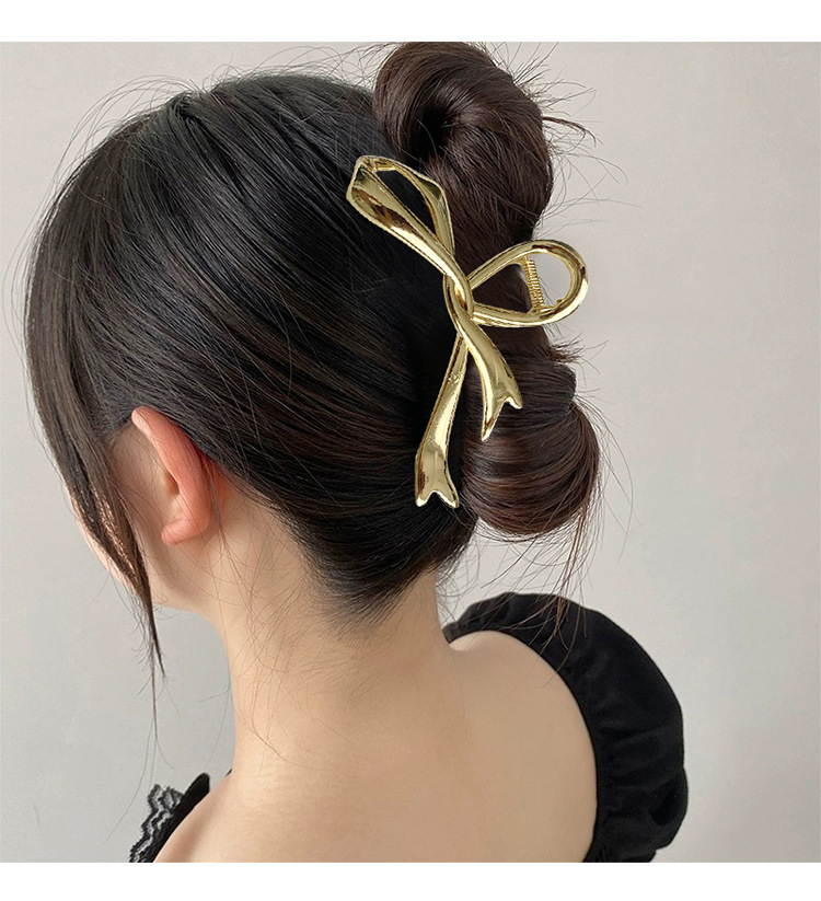 Simple Style Solid Color Alloy Plating Hair Claws display picture 2