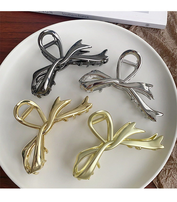 Simple Style Solid Color Alloy Plating Hair Claws display picture 3