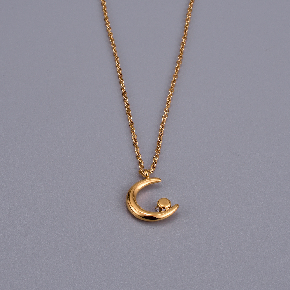 Ig Style Simple Style Heart Shape Titanium Steel Plating Inlay Zircon 18k Gold Plated Necklace display picture 2