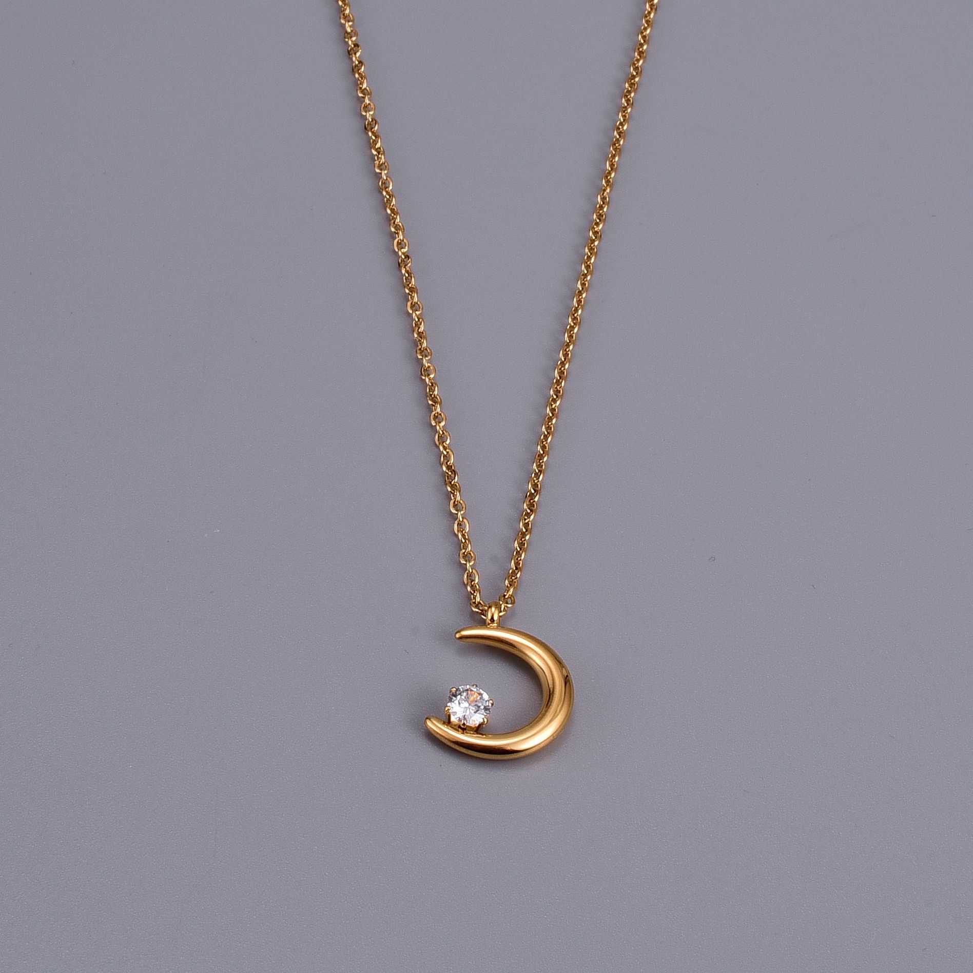 Ig Style Simple Style Heart Shape Titanium Steel Plating Inlay Zircon 18k Gold Plated Necklace display picture 3