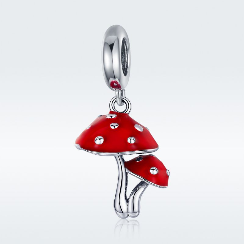 Casual Cute Mushroom Sterling Silver Inlay Zircon Jewelry Accessories display picture 1