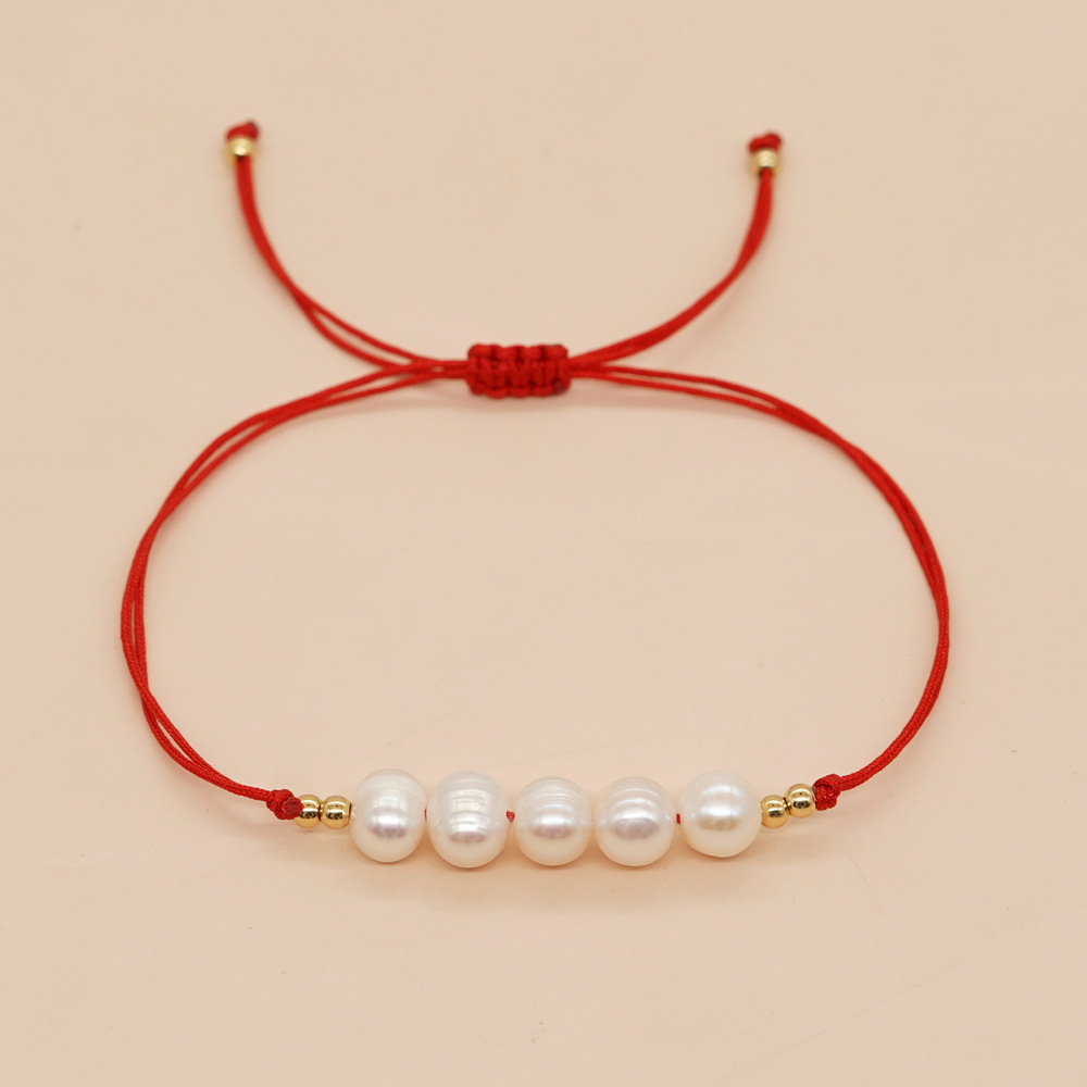 Vintage Style Simple Style Geometric Color Block Freshwater Pearl Bracelets display picture 1