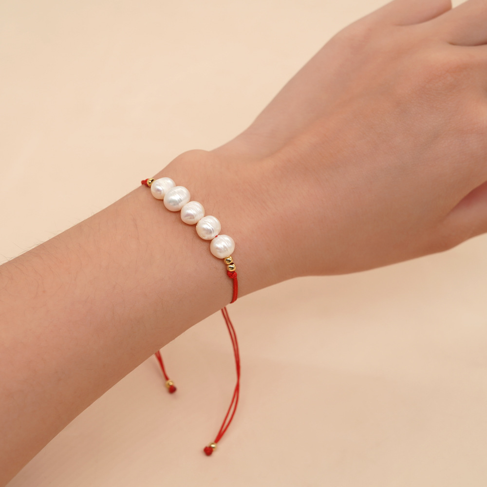 Vintage Style Simple Style Geometric Color Block Freshwater Pearl Bracelets display picture 2
