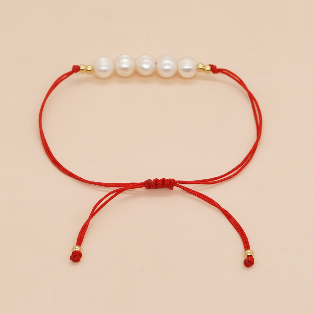 Vintage Style Simple Style Geometric Color Block Freshwater Pearl Bracelets display picture 3