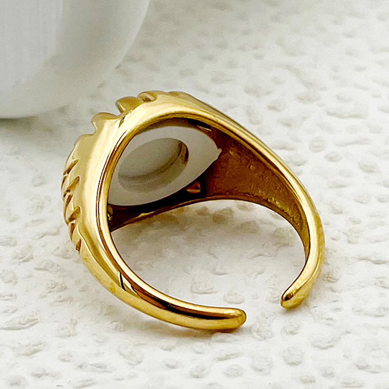 304 Stainless Steel Gold Plated Funny Novelty Commute Plating Eye Rings display picture 2