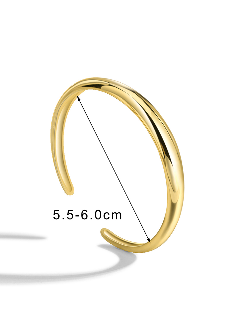 Modern Style Commute Cool Style Solid Color Copper Plating 18k Gold Plated Cuff Bracelets display picture 1