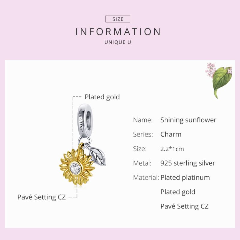 Casual Sunflower Dinosaur Peach Sterling Silver Inlay Glass Zircon Jewelry Accessories display picture 40