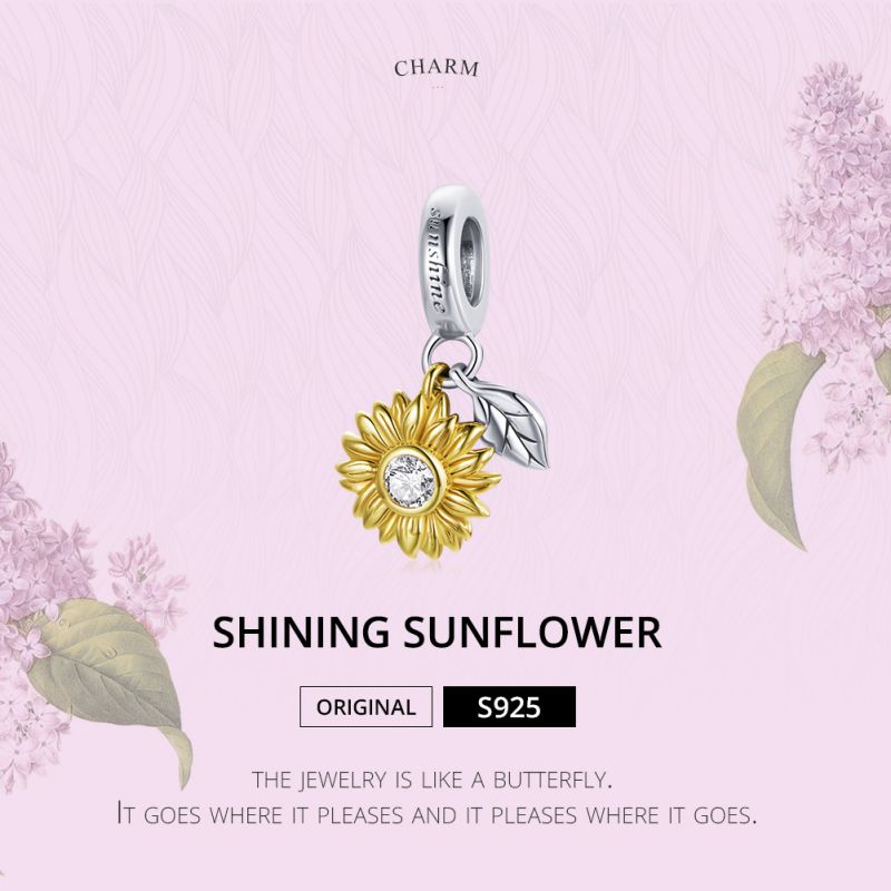 Casual Sunflower Dinosaur Peach Sterling Silver Inlay Glass Zircon Jewelry Accessories display picture 42