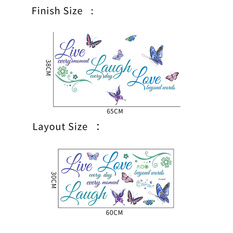 Casual Letter Butterfly Pvc Wall Sticker display picture 1