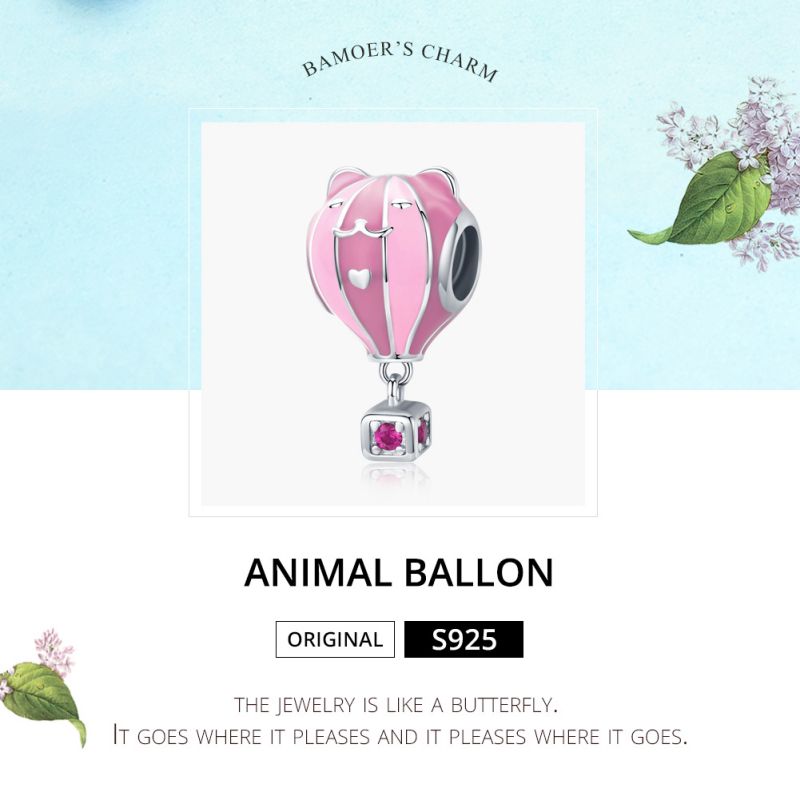 Casual Cute Animal Hot Air Balloon Sterling Silver Inlay Zircon Jewelry Accessories display picture 5