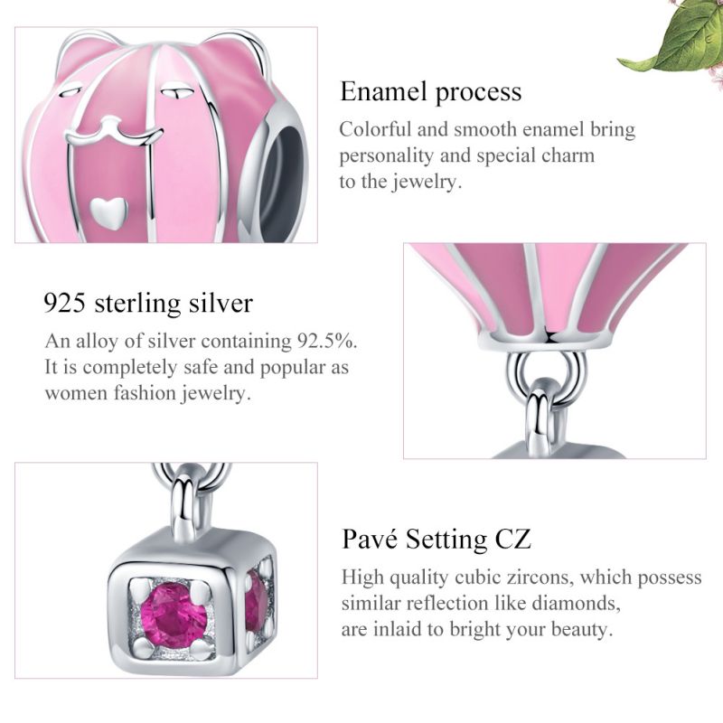 Casual Cute Animal Hot Air Balloon Sterling Silver Inlay Zircon Jewelry Accessories display picture 7