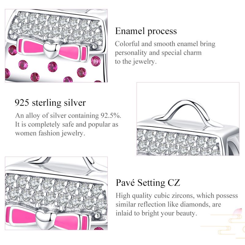 Casual Cute Bag Sterling Silver Inlay Zircon Jewelry Accessories display picture 4