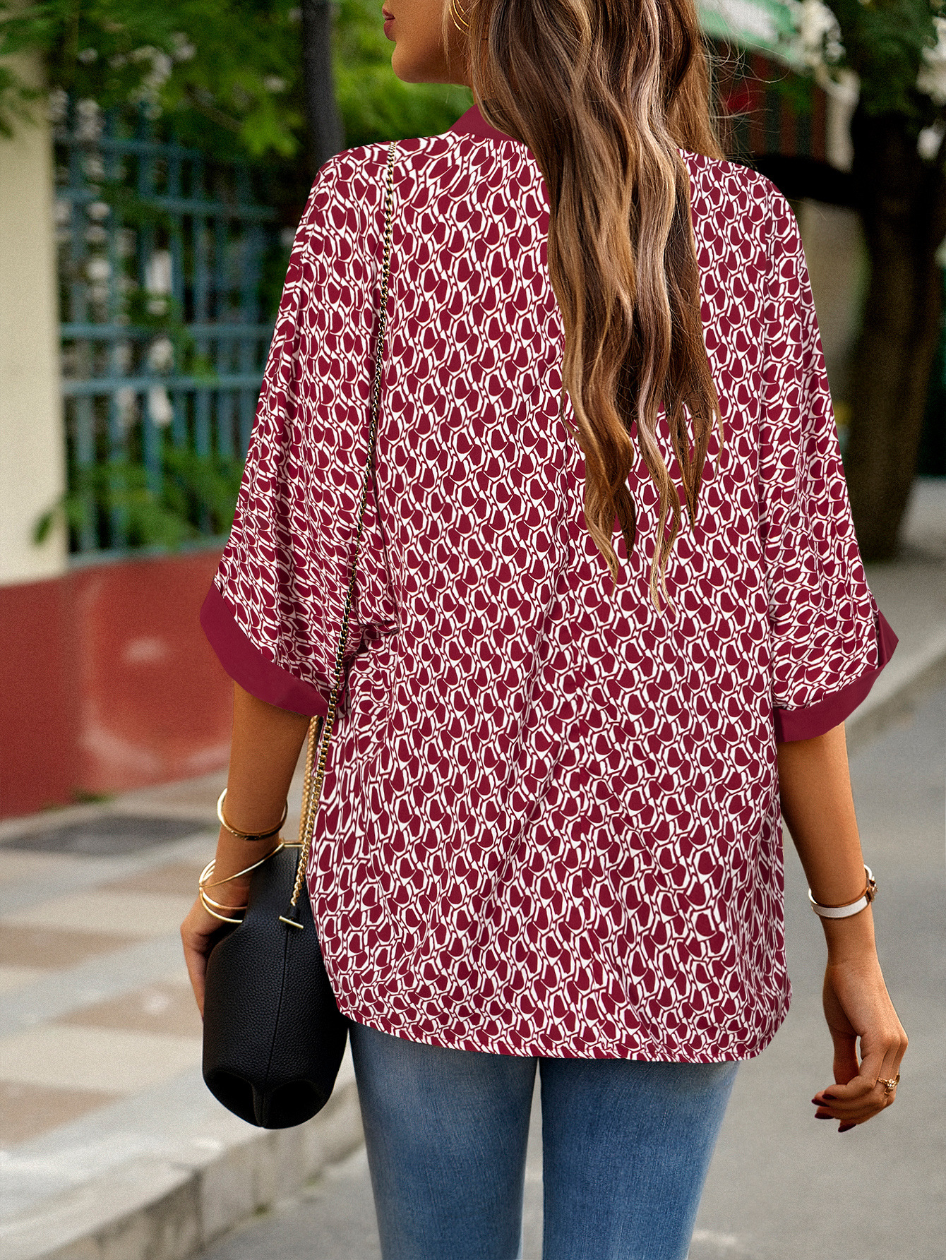 Women's Blouse Half Sleeve Blouses Printing Casual Elegant Geometric display picture 34