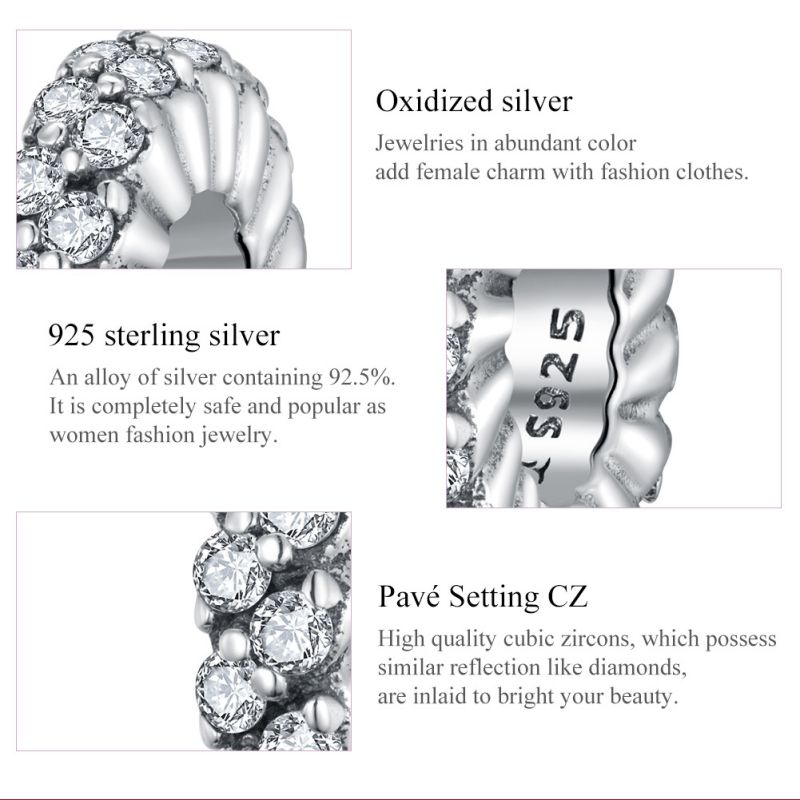 غير رسمي مستدير شكل القلب الفضة الاسترليني ترصيع الزركون اكسسوارات المجوهرات display picture 29