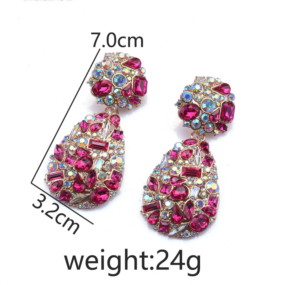 Wholesale Jewelry Glam Luxurious Geometric Alloy Zircon Plating Inlay Drop Earrings display picture 1