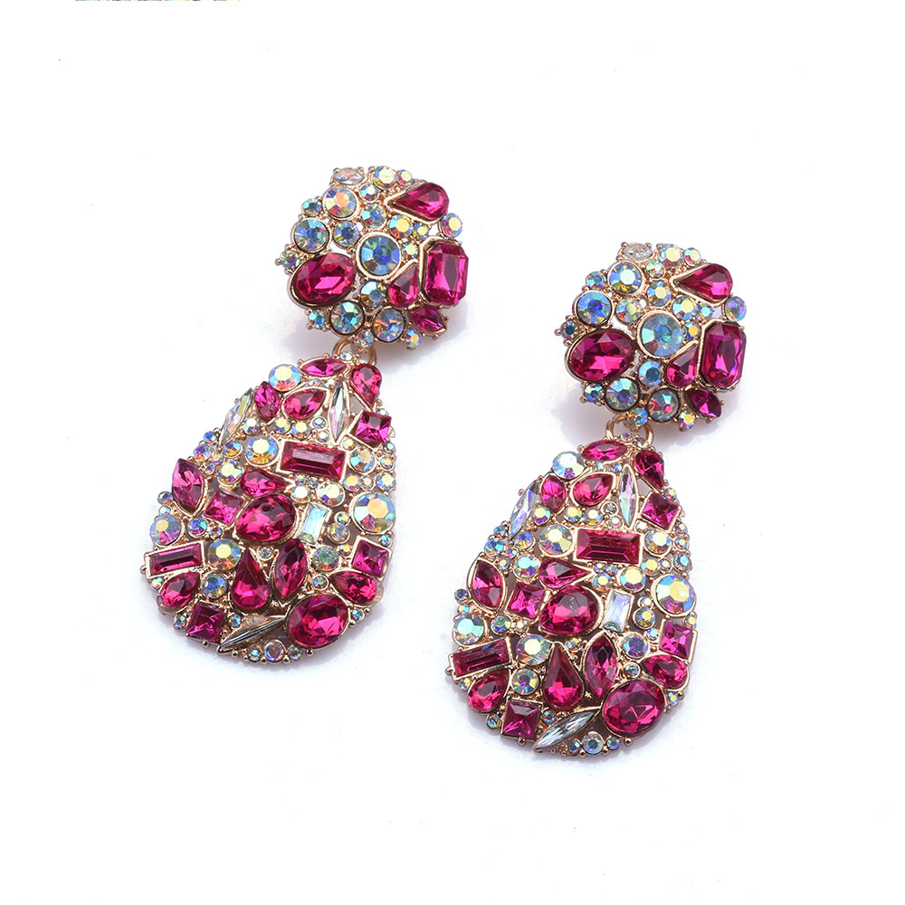 Wholesale Jewelry Glam Luxurious Geometric Alloy Zircon Plating Inlay Drop Earrings display picture 2