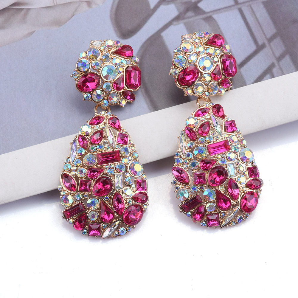 Wholesale Jewelry Glam Luxurious Geometric Alloy Zircon Plating Inlay Drop Earrings display picture 3