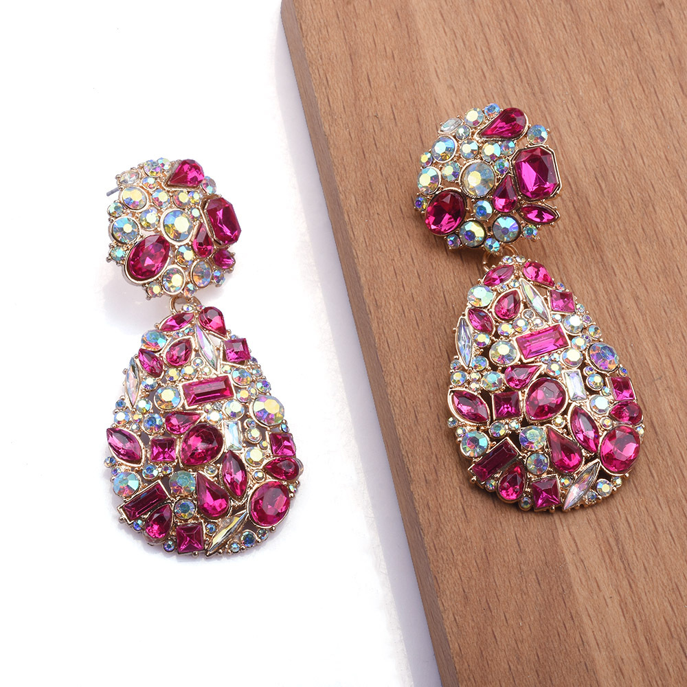 Wholesale Jewelry Glam Luxurious Geometric Alloy Zircon Plating Inlay Drop Earrings display picture 6