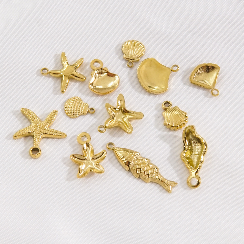 1 Piece 304 Stainless Steel 14K Gold Plated Starfish display picture 3