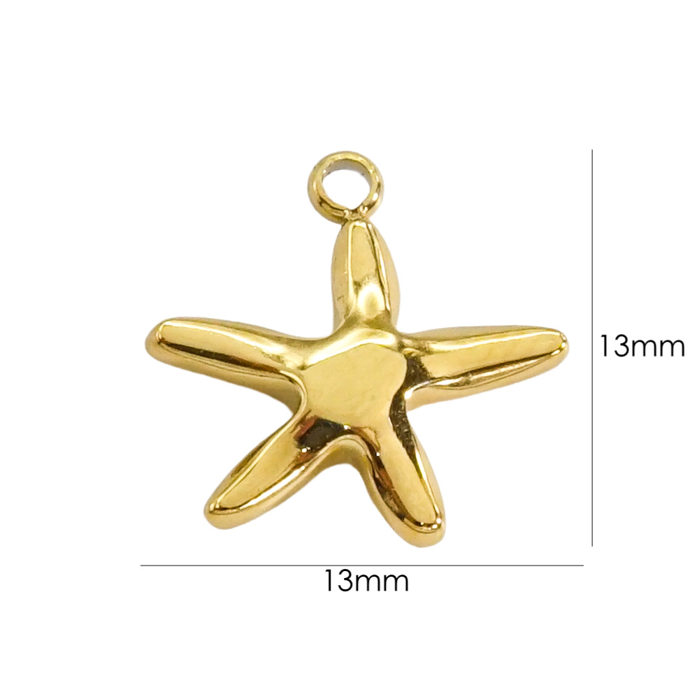 1 Piece 304 Stainless Steel 14K Gold Plated Starfish display picture 12