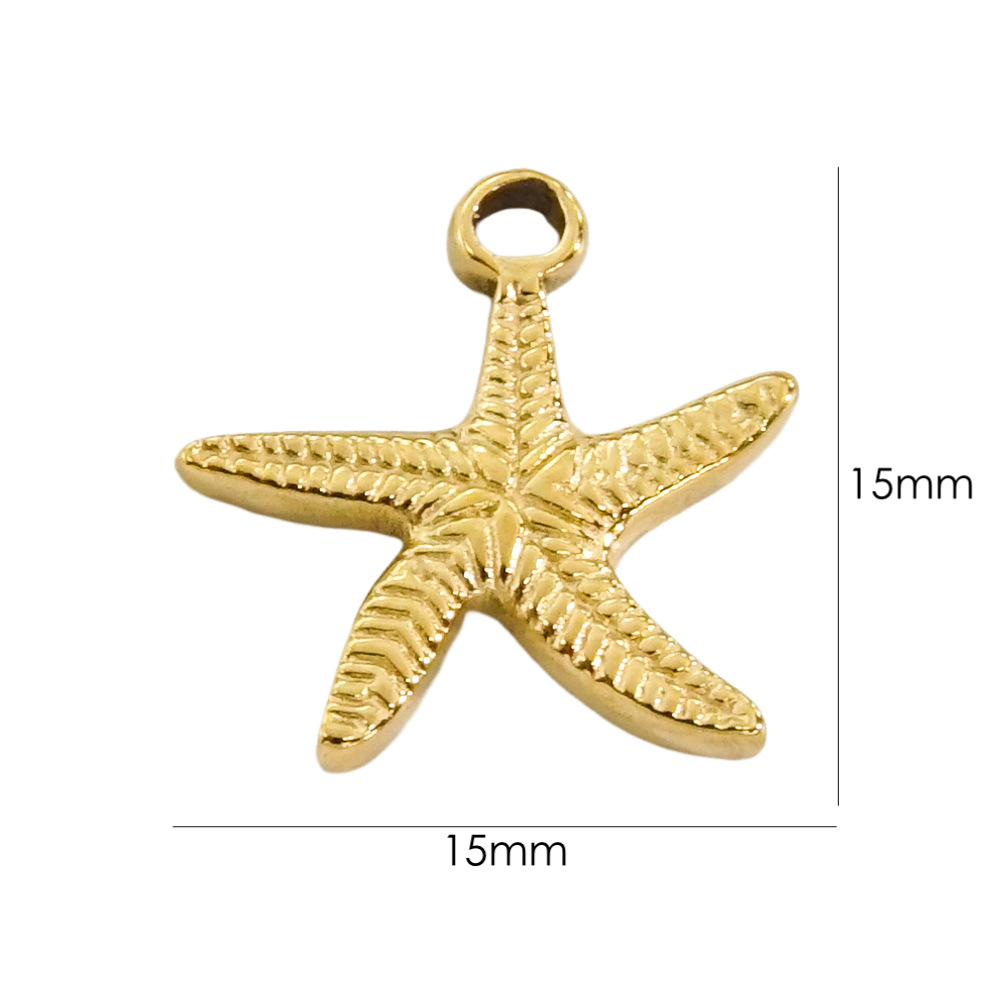 1 Piece 304 Stainless Steel 14K Gold Plated Starfish display picture 14