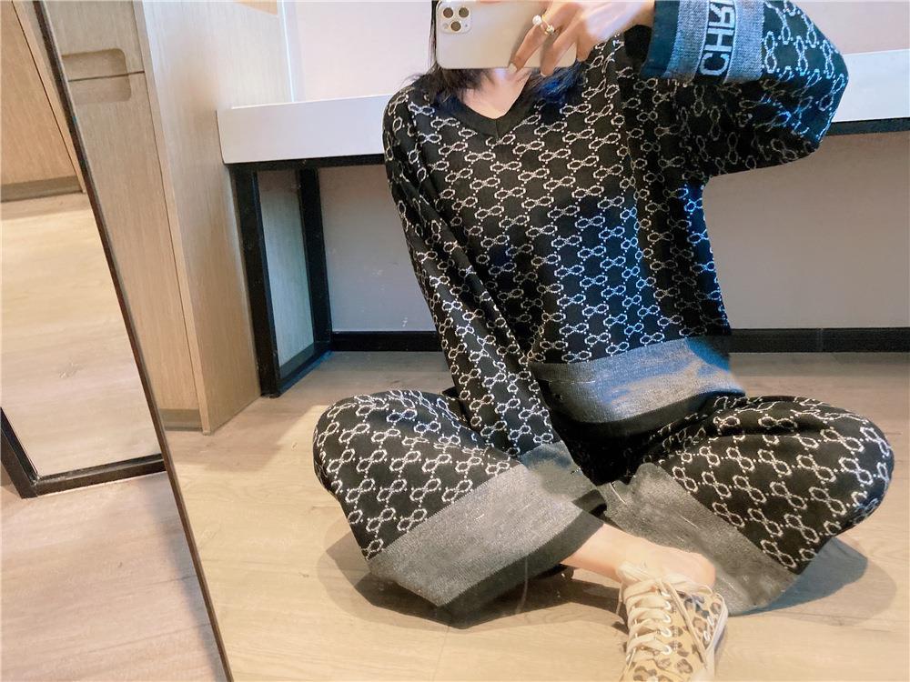 Daily Street Women's Casual Geometric Rayon Spandex Polyester Jacquard Pants Sets Pants Sets display picture 1
