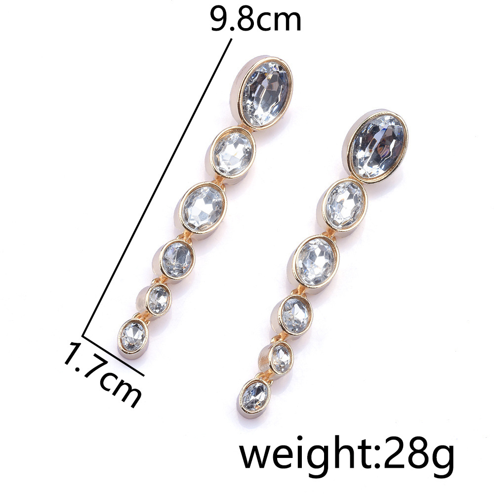 Wholesale Jewelry Basic Solid Color Metal Artificial Gemstones Plating Inlay Drop Earrings display picture 1