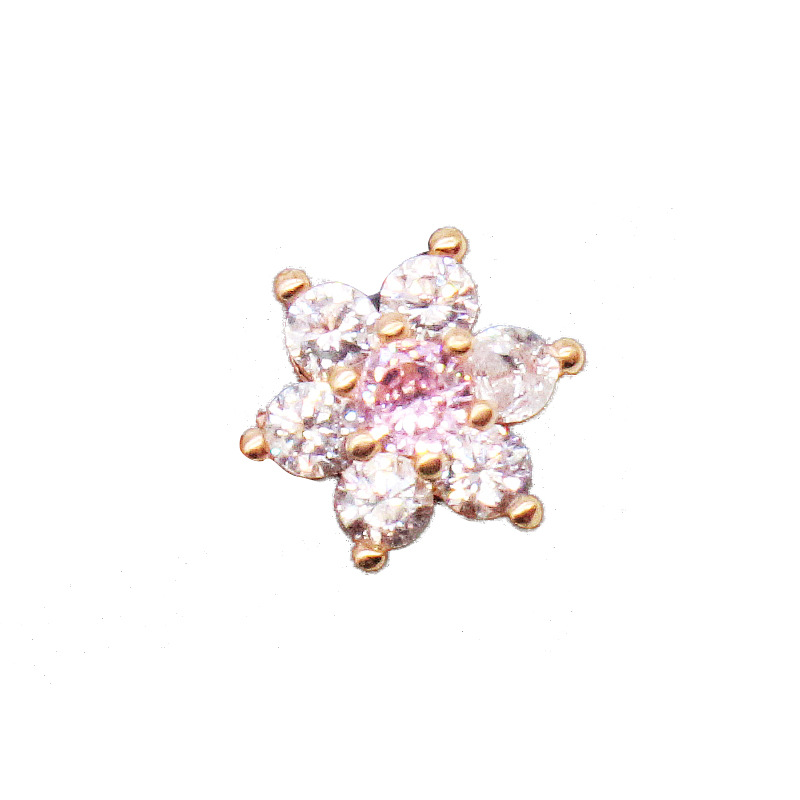 Casual Floral Stainless Steel Copper Rose Gold Plated Rhinestones Zircon Nipple Ring In Bulk display picture 2