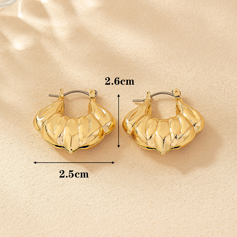 1 Paar Strassenmode Einfarbig Überzug Ferrolegierung 14 Karat Vergoldet Ohrringe display picture 4