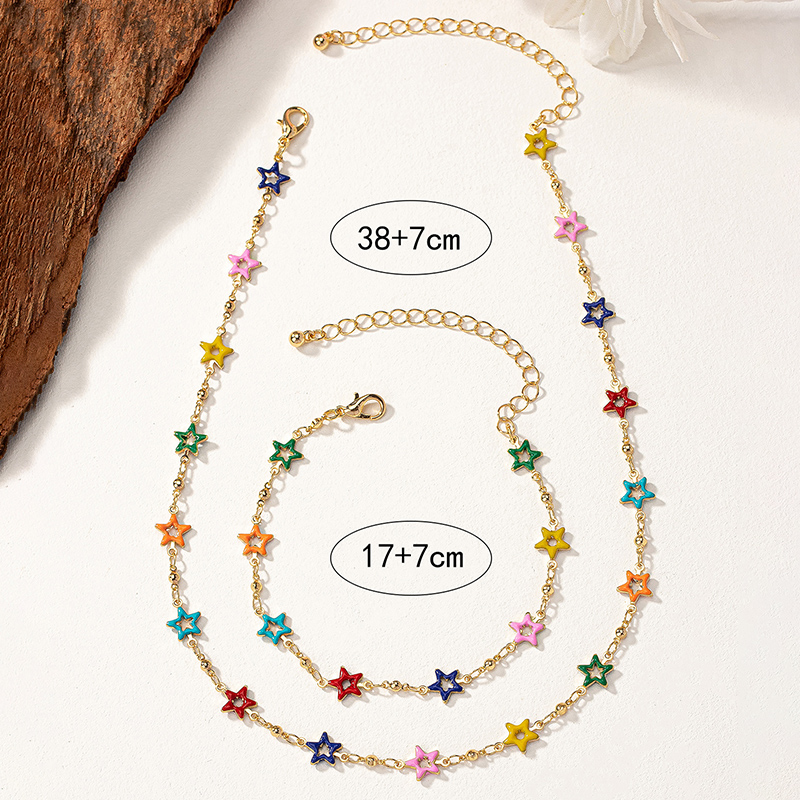 Simple Style Star 14k Gold Plated Alloy Wholesale Bracelets Necklace display picture 3