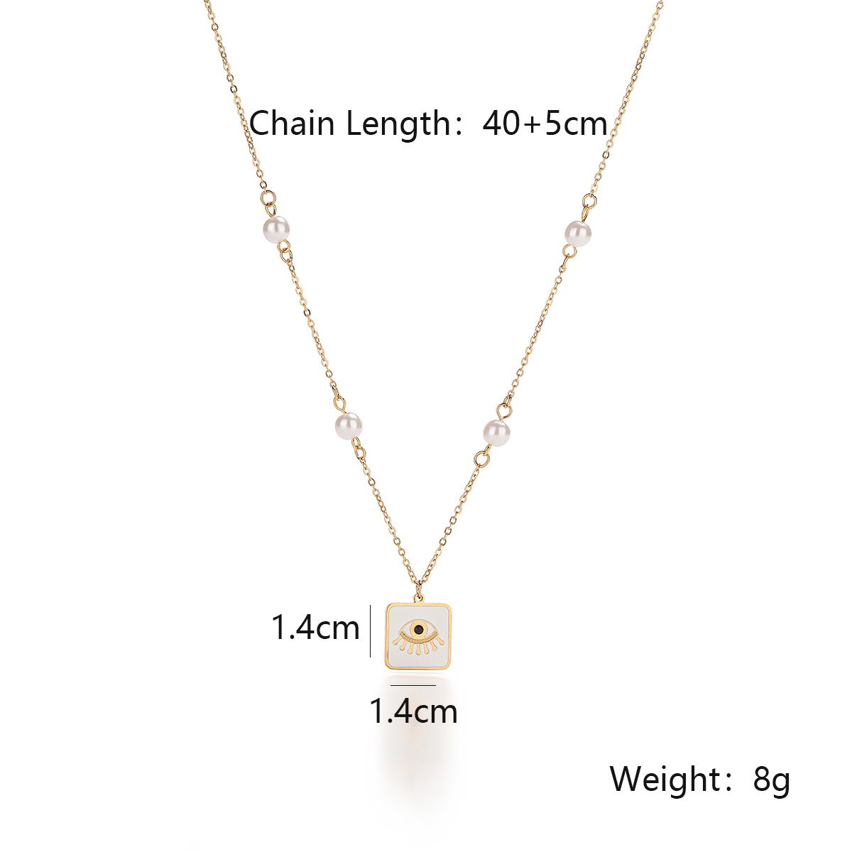 Simple Style Commute Eye Titanium Steel Plating Inlay Shell Zircon 18k Gold Plated Pendant Necklace display picture 1