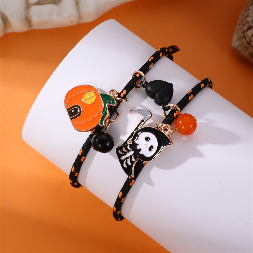 Cute Funny Pumpkin Alloy Halloween Couple Bracelets display picture 3
