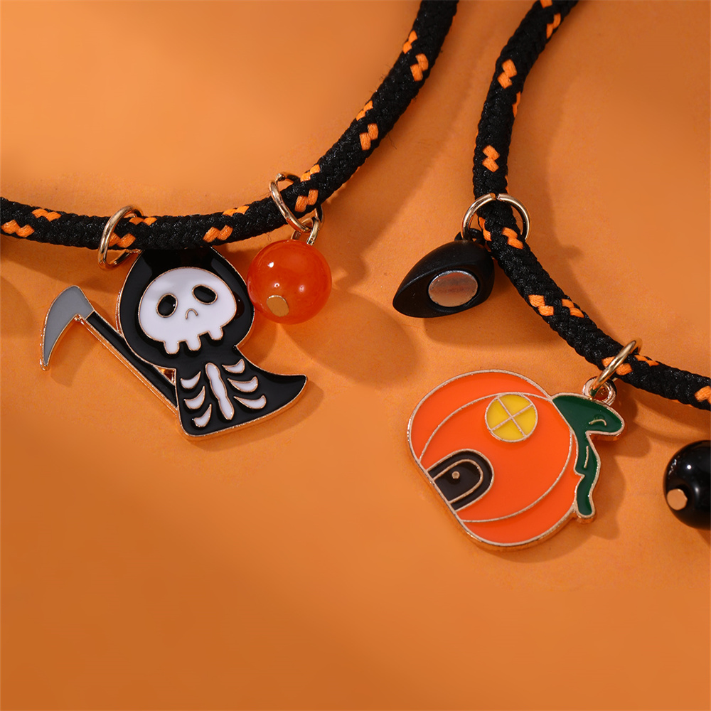 Cute Funny Pumpkin Alloy Halloween Couple Bracelets display picture 4