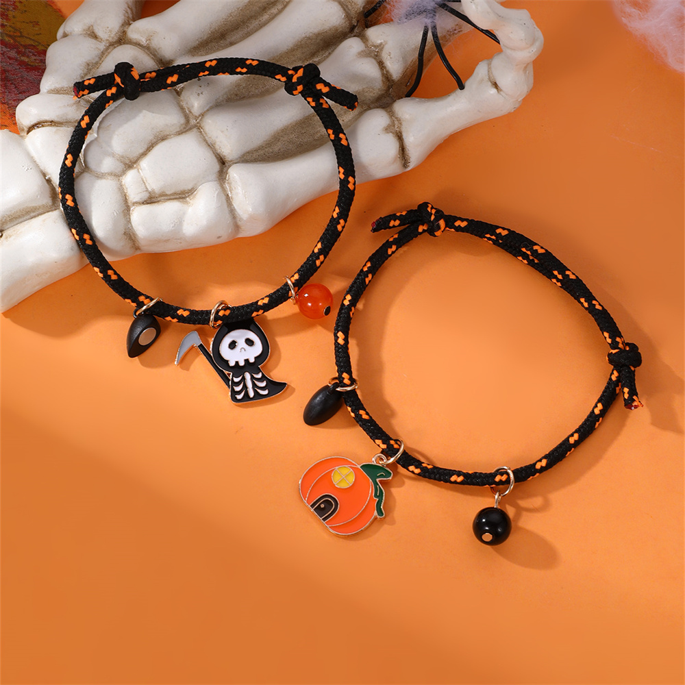 Cute Funny Pumpkin Alloy Halloween Couple Bracelets display picture 2