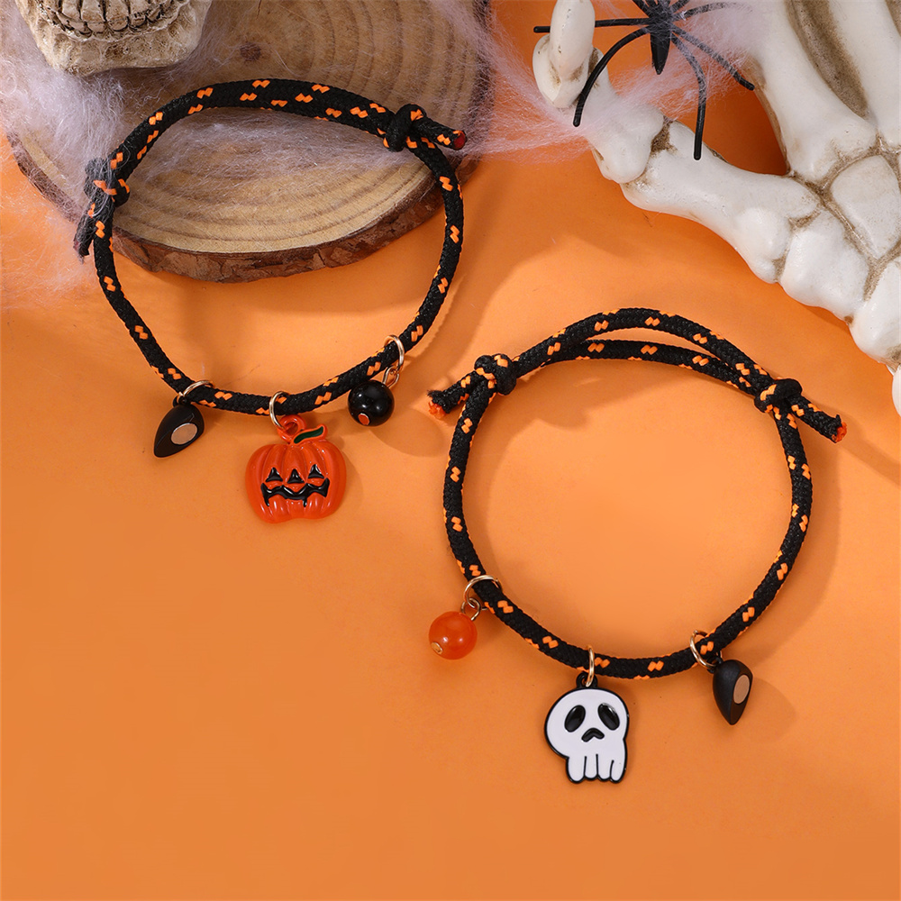 Cute Funny Pumpkin Alloy Halloween Couple Bracelets display picture 8